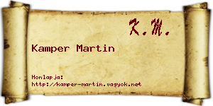 Kamper Martin névjegykártya