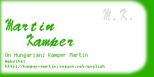 martin kamper business card